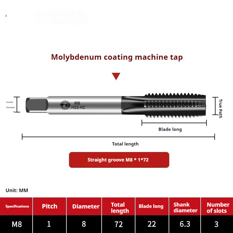 2116-High-performance 6542 molybdenum plating straight groove screw machine with tap high-speed steel tapping thread high-strength processing Shandong Denso Pricision Tools Co.,Ltd.